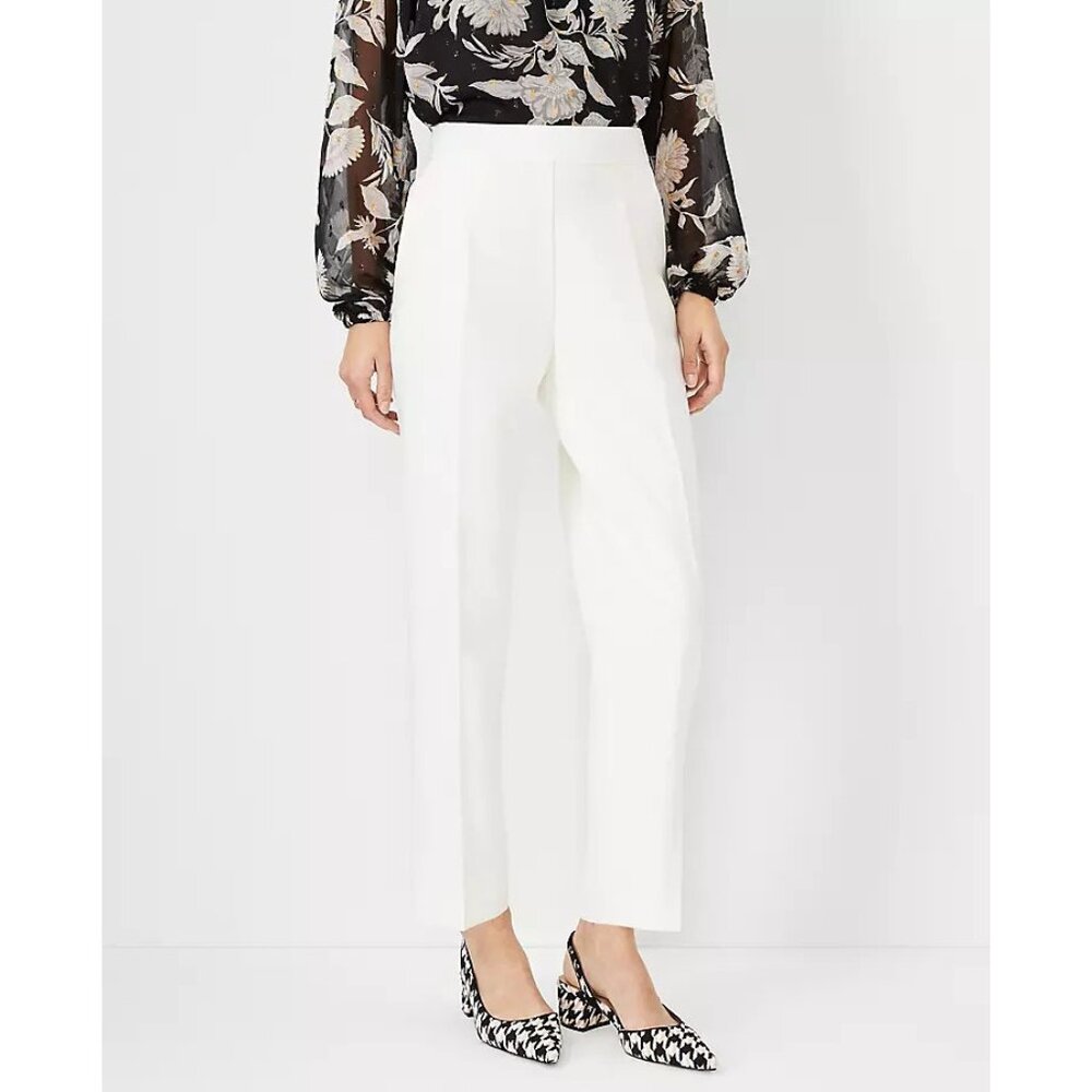 NWT Ann Taylor Womens Petite Size Small SP White Eva Easy Ankle Dress Pant NEW